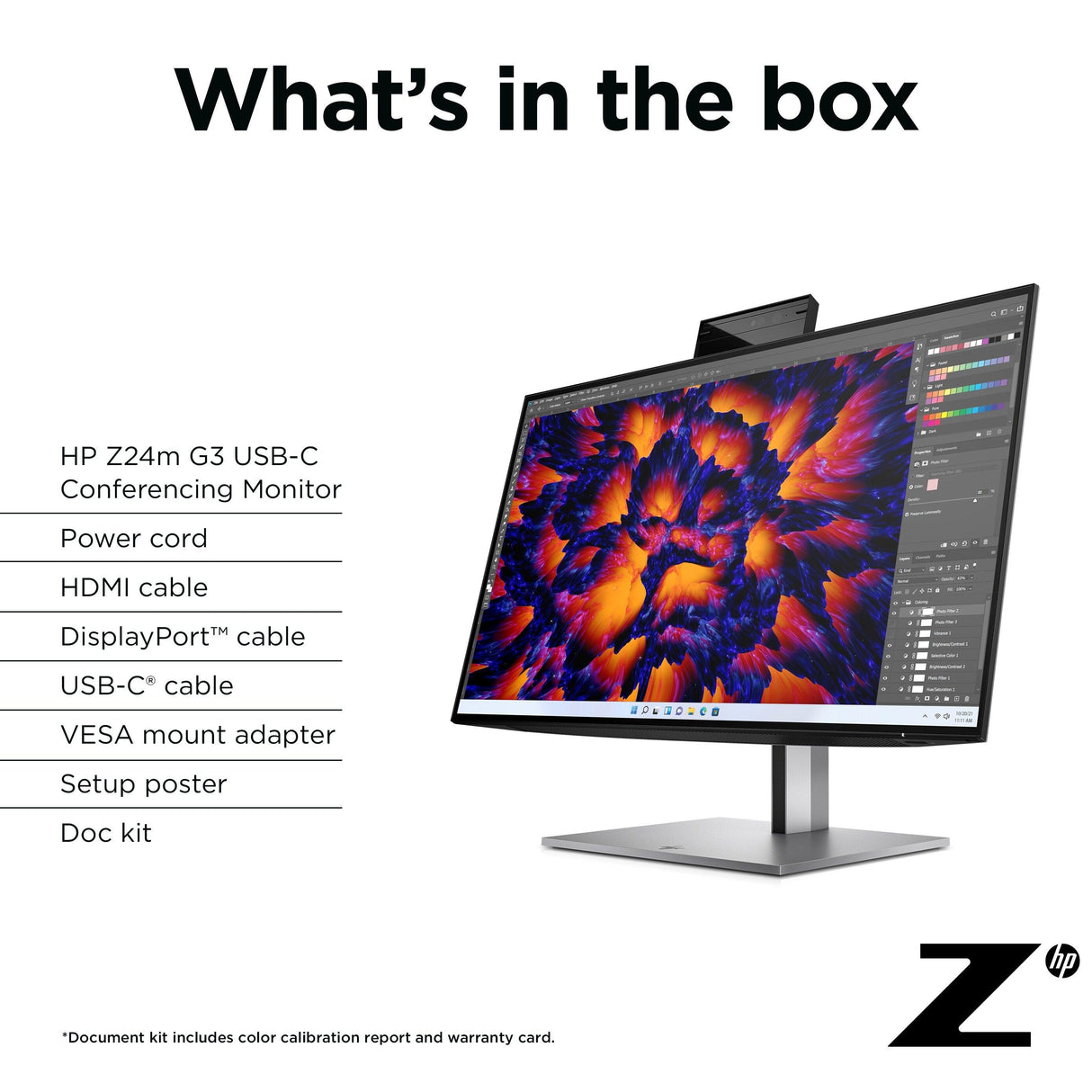 HP Z24m G3 computer monitor (23.8") Quad HD Silver