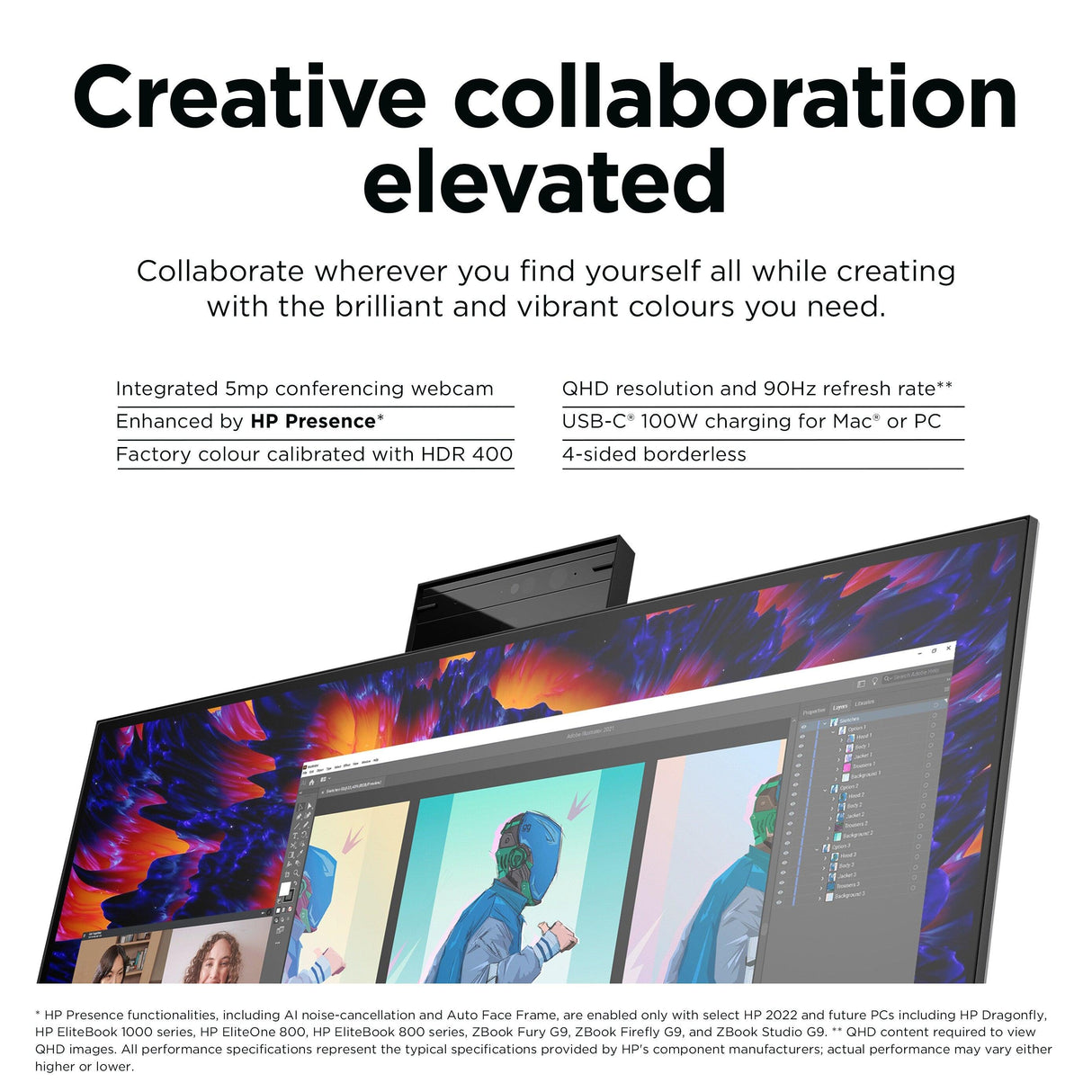 HP Z24m G3 computer monitor (23.8") Quad HD Silver