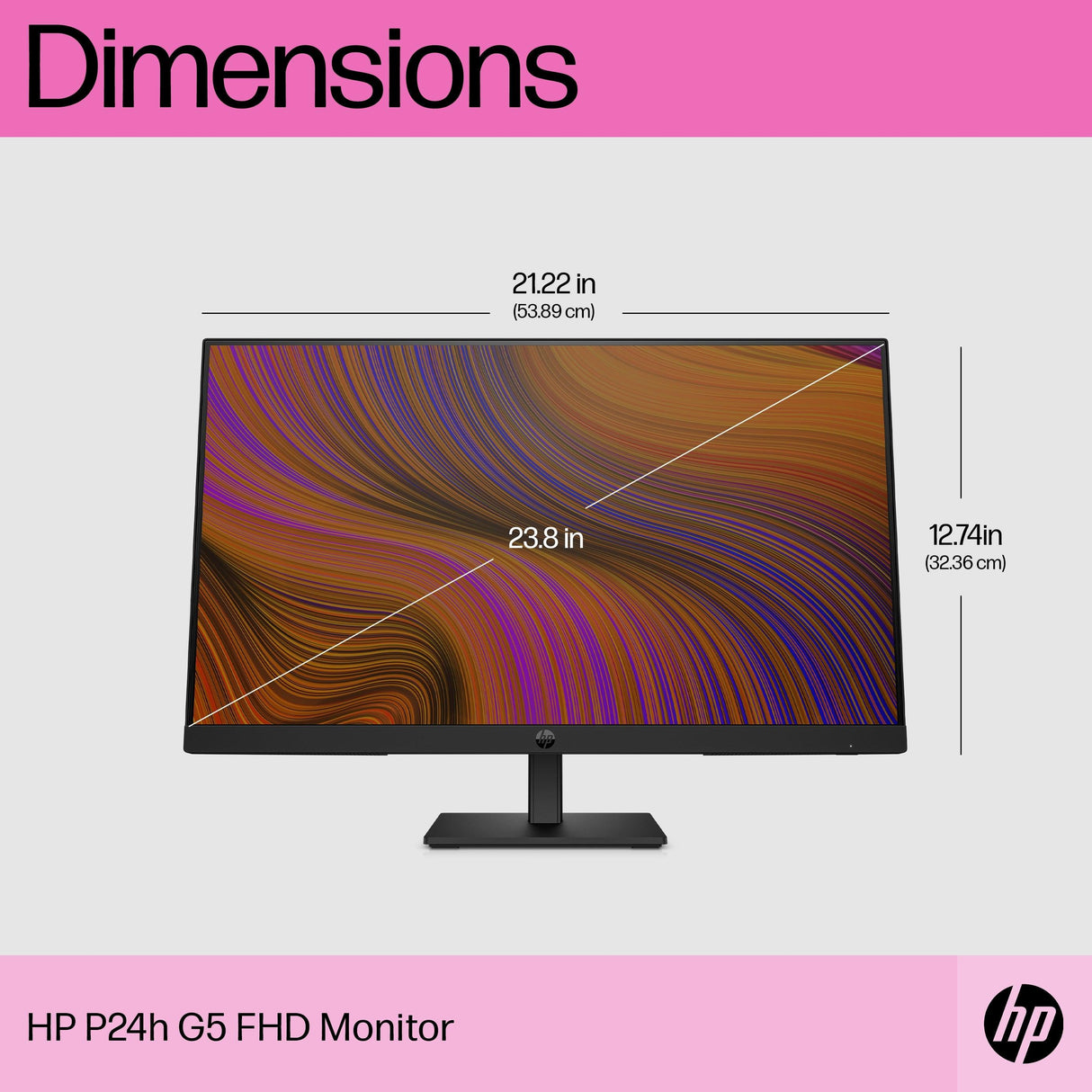 HP P24h G5 computer monitor (23.8") Full HD LCD Black