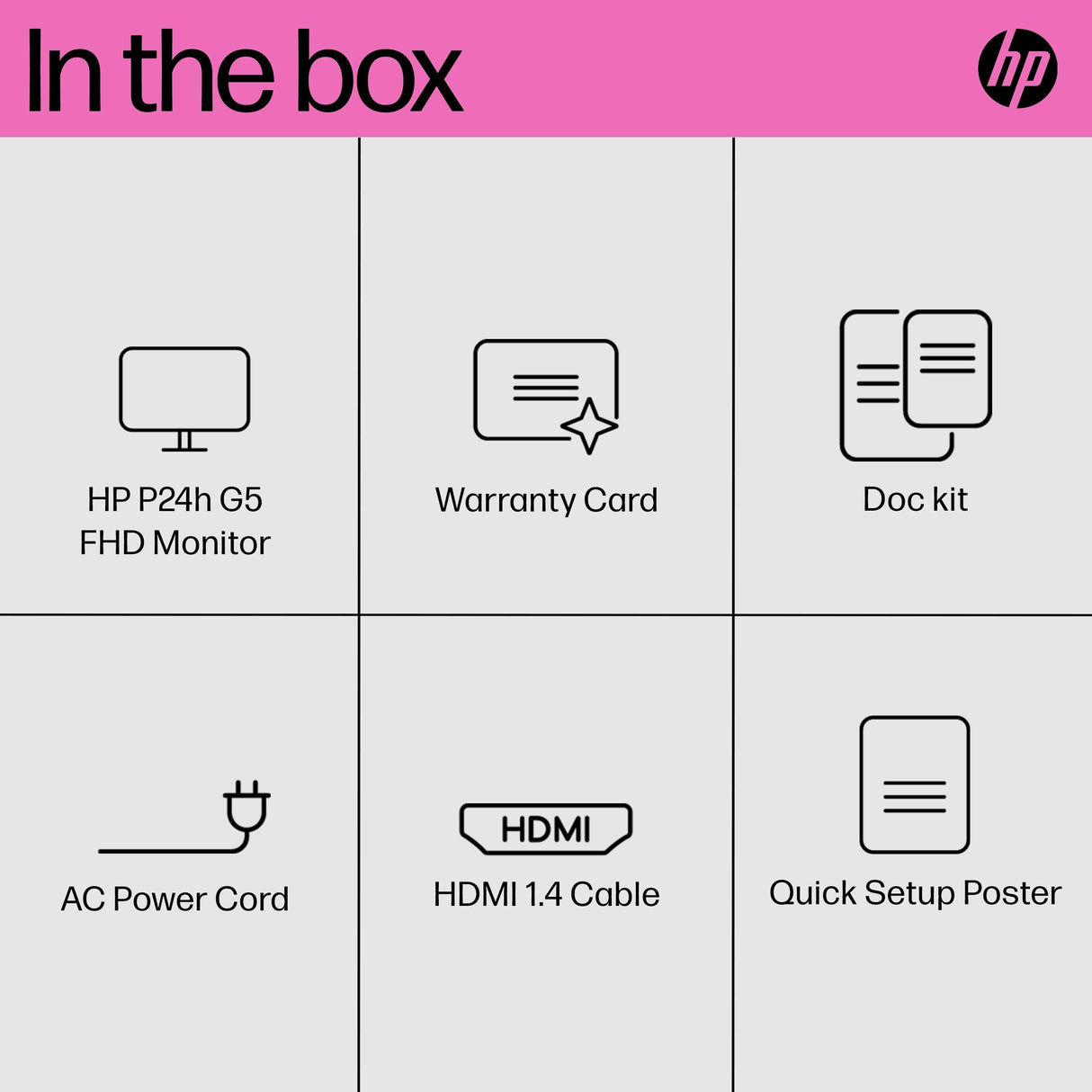 HP P24h G5 computer monitor (23.8") Full HD LCD Black