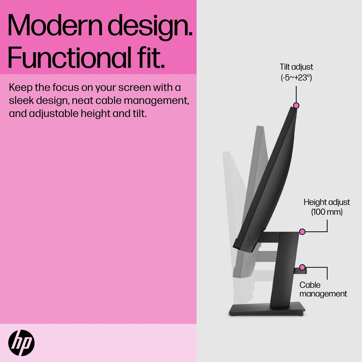 HP P24h G5 computer monitor (23.8") Full HD LCD Black