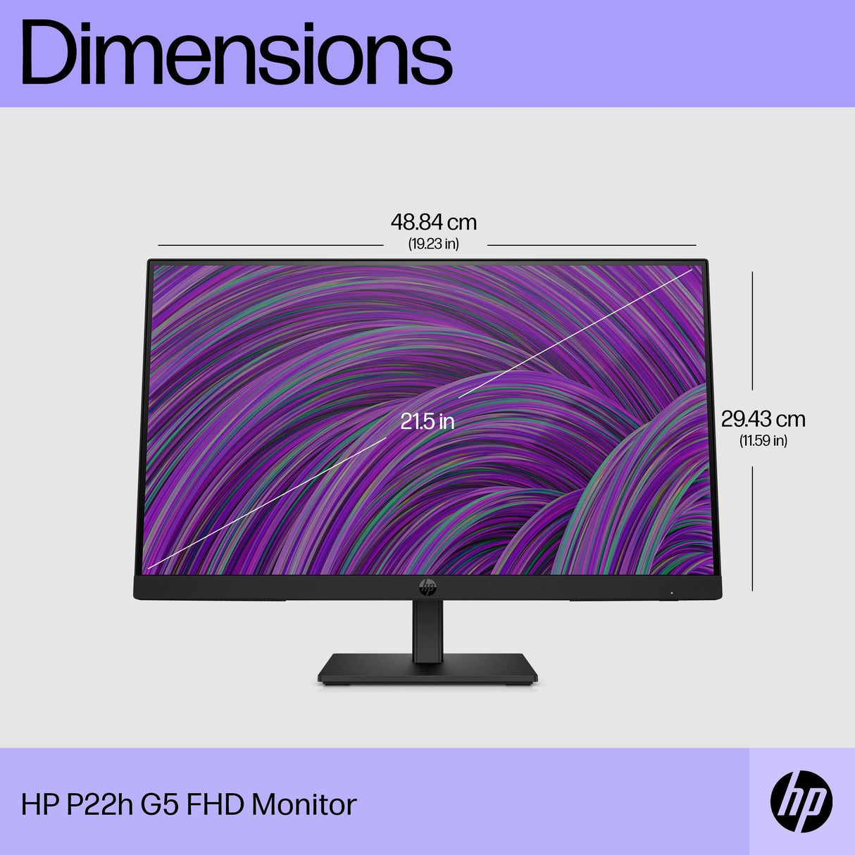 HP P22h G5 computer monitor (21.5") Full HD Black