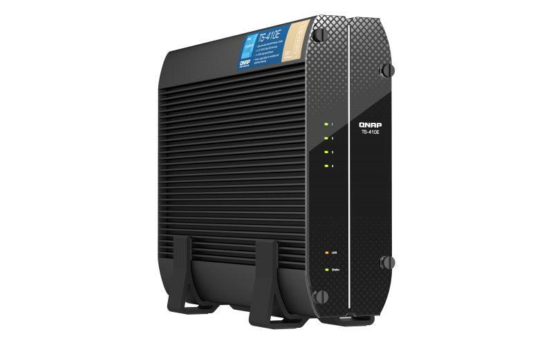 QNAP 4 x 2.5" | Intel Celeron J6412 | Intel UHD Graphics | 8 GB RAM | 4 GB Flash | 90 W 100-240 V | 65x180x254 mm | 2.54 kg (TS-410E-8G)