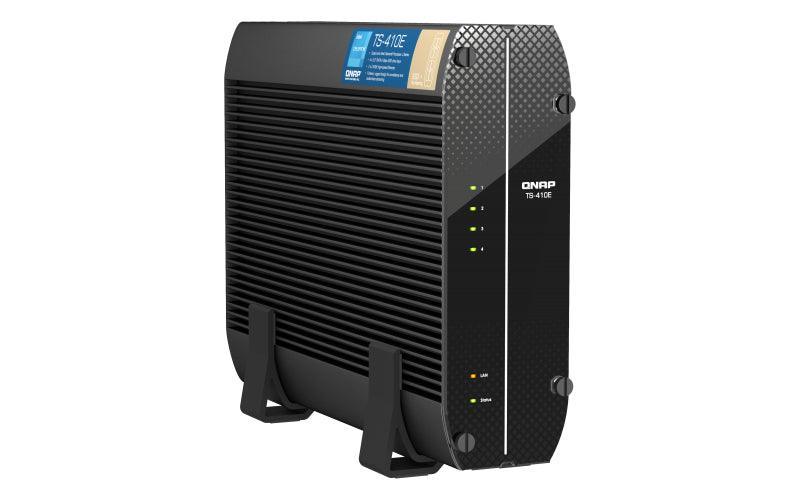 QNAP 4 x 2.5" | Intel Celeron J6412 | Intel UHD Graphics | 8 GB RAM | 4 GB Flash | 90 W 100-240 V | 65x180x254 mm | 2.54 kg (TS-410E-8G)