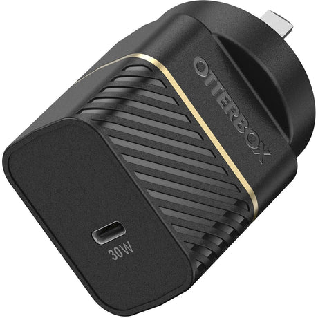 OTTERBOX 30W USB-C Fast GaN PD Wall Charger - Black (78-80485), Supports PPS, Ultra-Compact, Safe, Ultra-Durable, Drop Tested, Intelligent Charging OTTERBOX