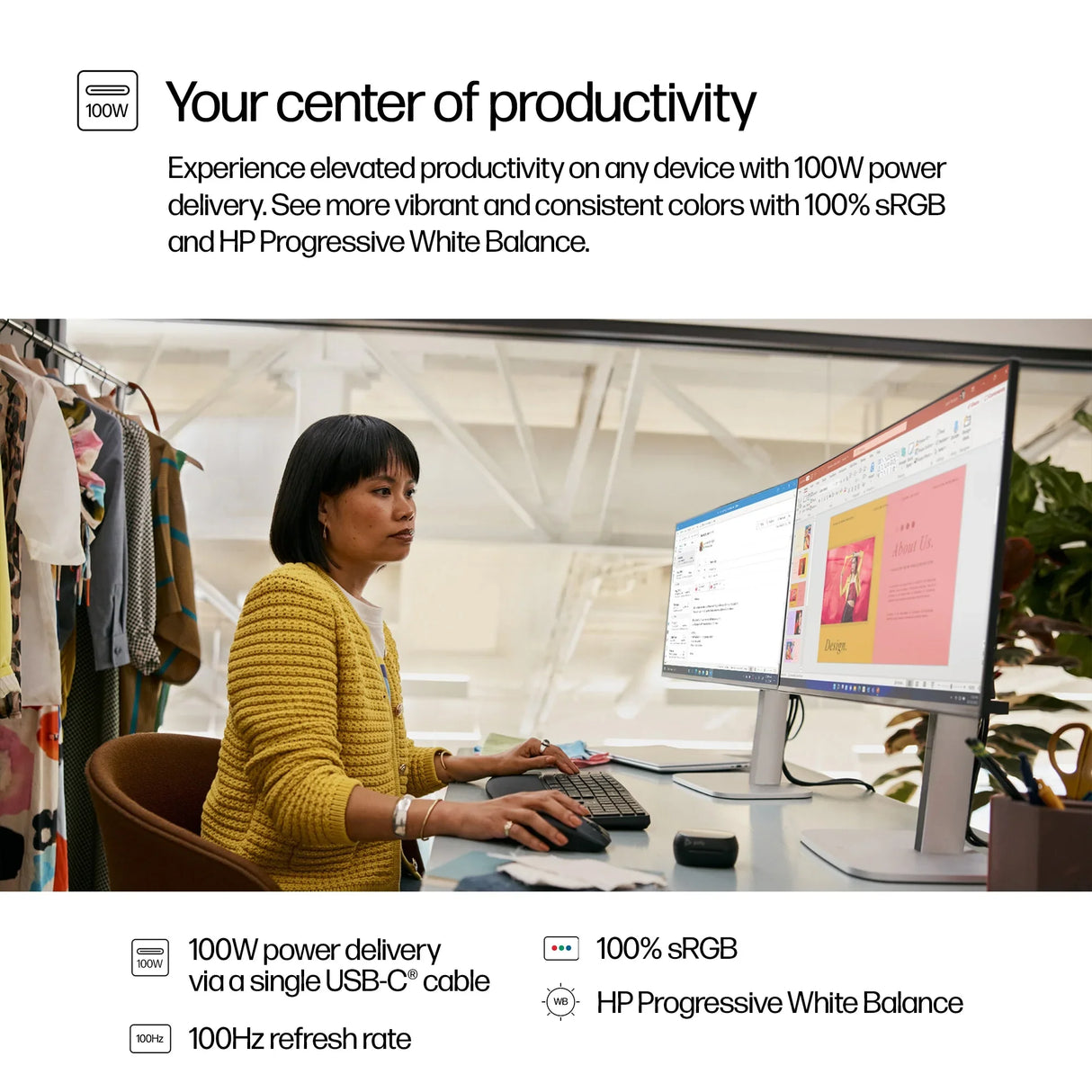 HP 524pu Monitor – 23.8" / Full HD / IPS / 60Hz – Business Monitor