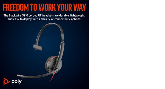 POLY Blackwire 3210 Wired On-ear Mono