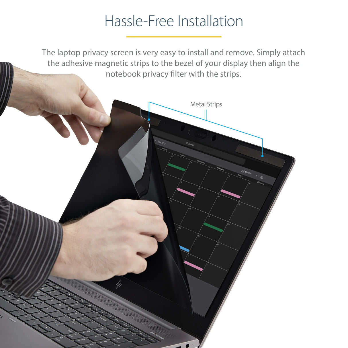 STARTECH PRIVSCNLT15 – 15.6" / 16:9 / 2-Way Privacy – Laptop Magnetic Blue Light Reduction Privacy Filter