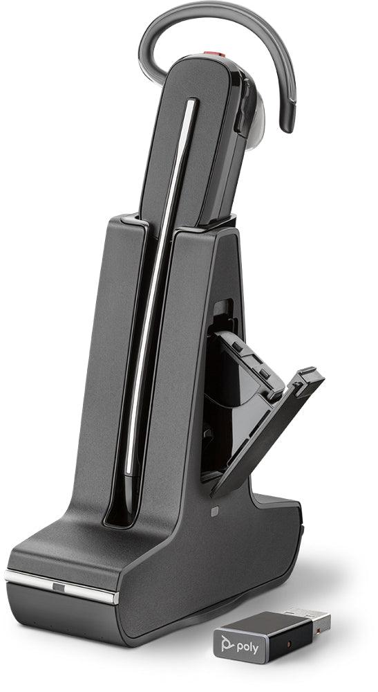 POLY Savi 8245 UC Headset Wireless Ear-hook, Head-band, Neck-band Office/Call center USB Type-C Charging stand Black