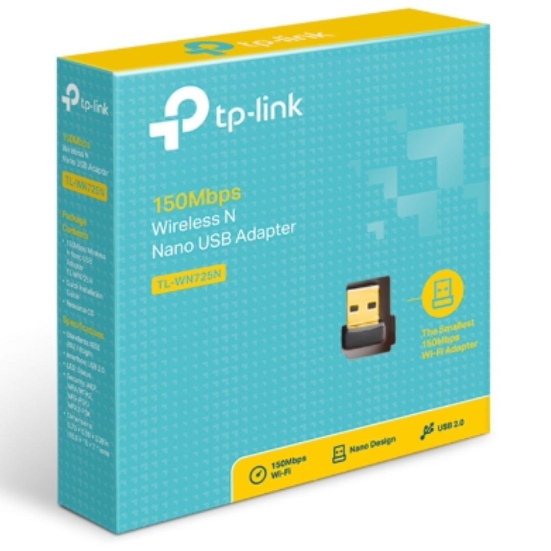 TP-LINK TL-WN725N N150 Nano Wireless N USB Adapter 2.4GHz (150Mbps)