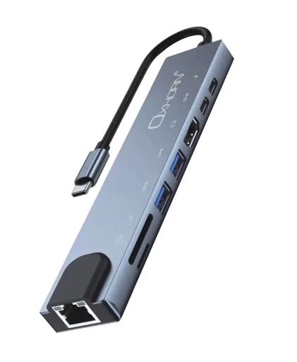 OXHORN SuperSpeed 8-in-1 USB C to HDTV Adapter Hub