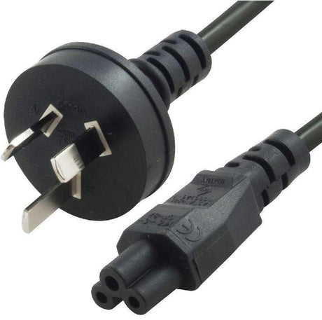 8WARE AU Power Lead Cord Cable 5m 3-Pin AU to ICE 320-C5 Cloverleaf Plug Mickey Type Black Male to Female 240V 7.5A 3 core Notebook/Laptop AC Adapter 8WARE