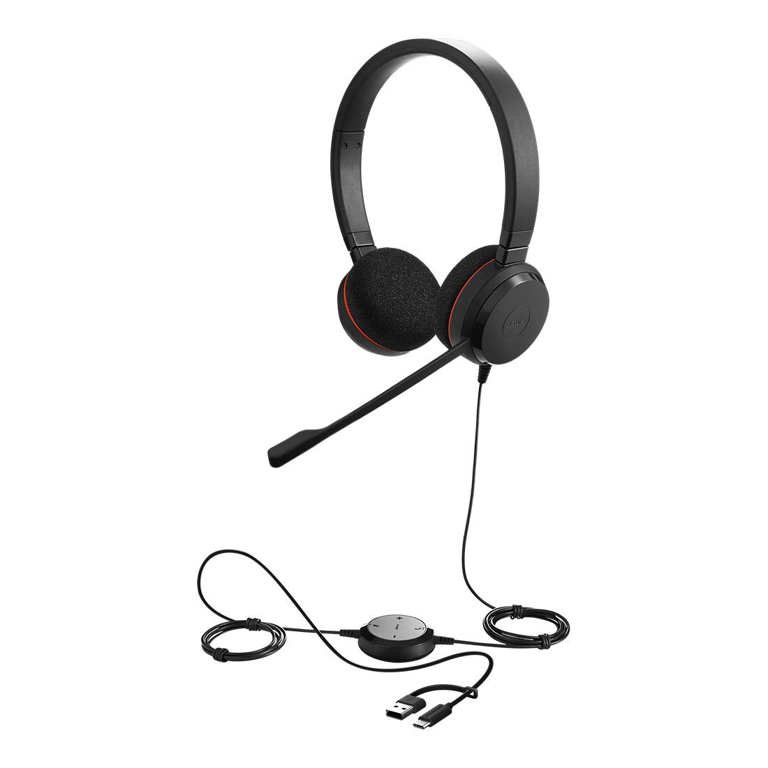 JABRA Evolve 20 SE, USB C/A, MS Stereo Headset, Plug-and-play, Noise-cancelling