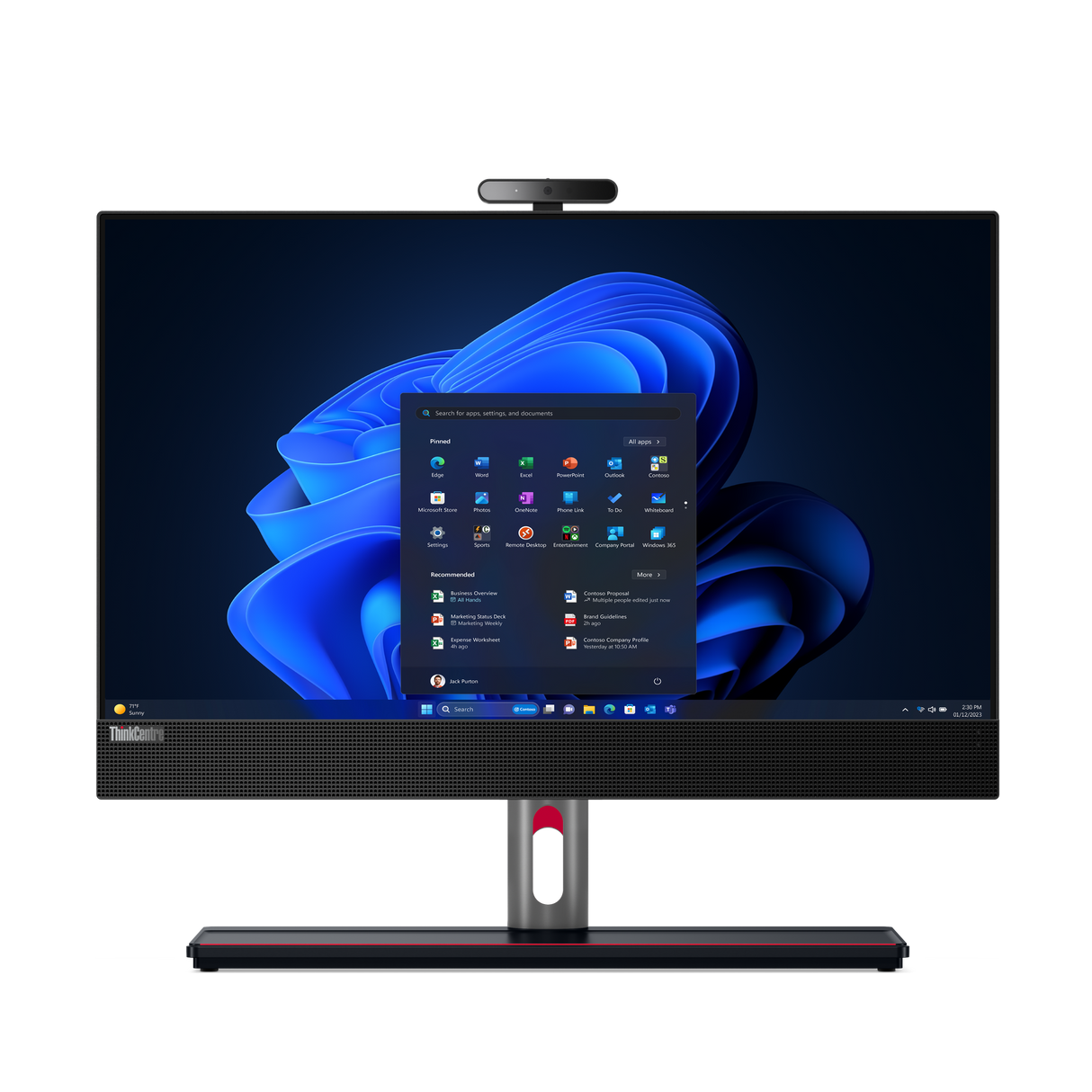LENOVO ThinkCentre M90a Gen 5 All-In-One 23.8 FHD hardware low blue light Non Touch i7-14700 16GB (2x 8) RAM 512GB SSD UltraFlex V Stand Wifi IR Camera Microphone Windows 11 Pro 3Y Onsite