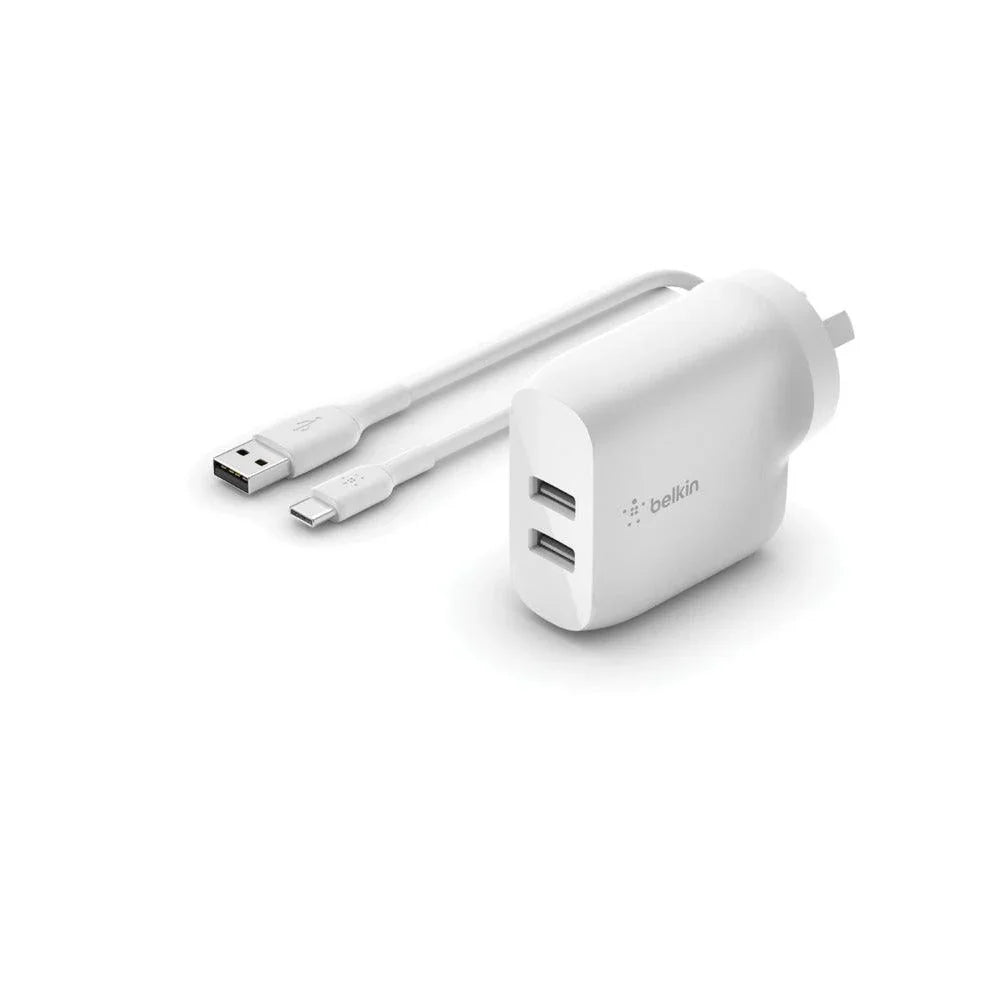 BELKIN BOOST↑CHARGE – 24W / 2x USB-A / Fast Charge – Wall Charger