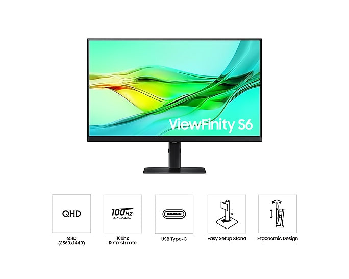 SAMSUNG LS24D600UEEXXY Monitor – 24" / QHD / IPS / 100Hz – Business Monitor