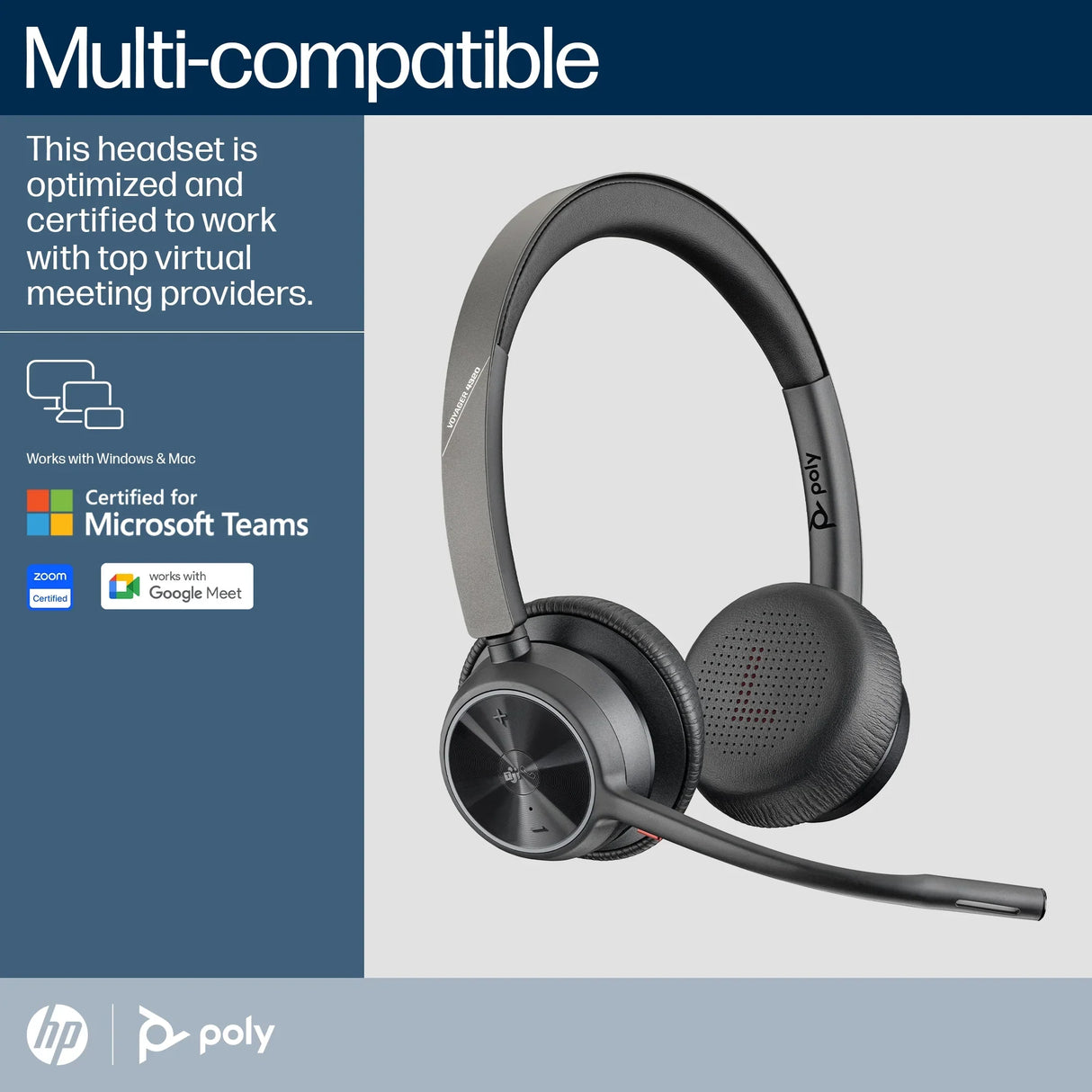 POLY VOYAGER 4320-M – Bluetooth / Mono / Office UC – Head-band Headset