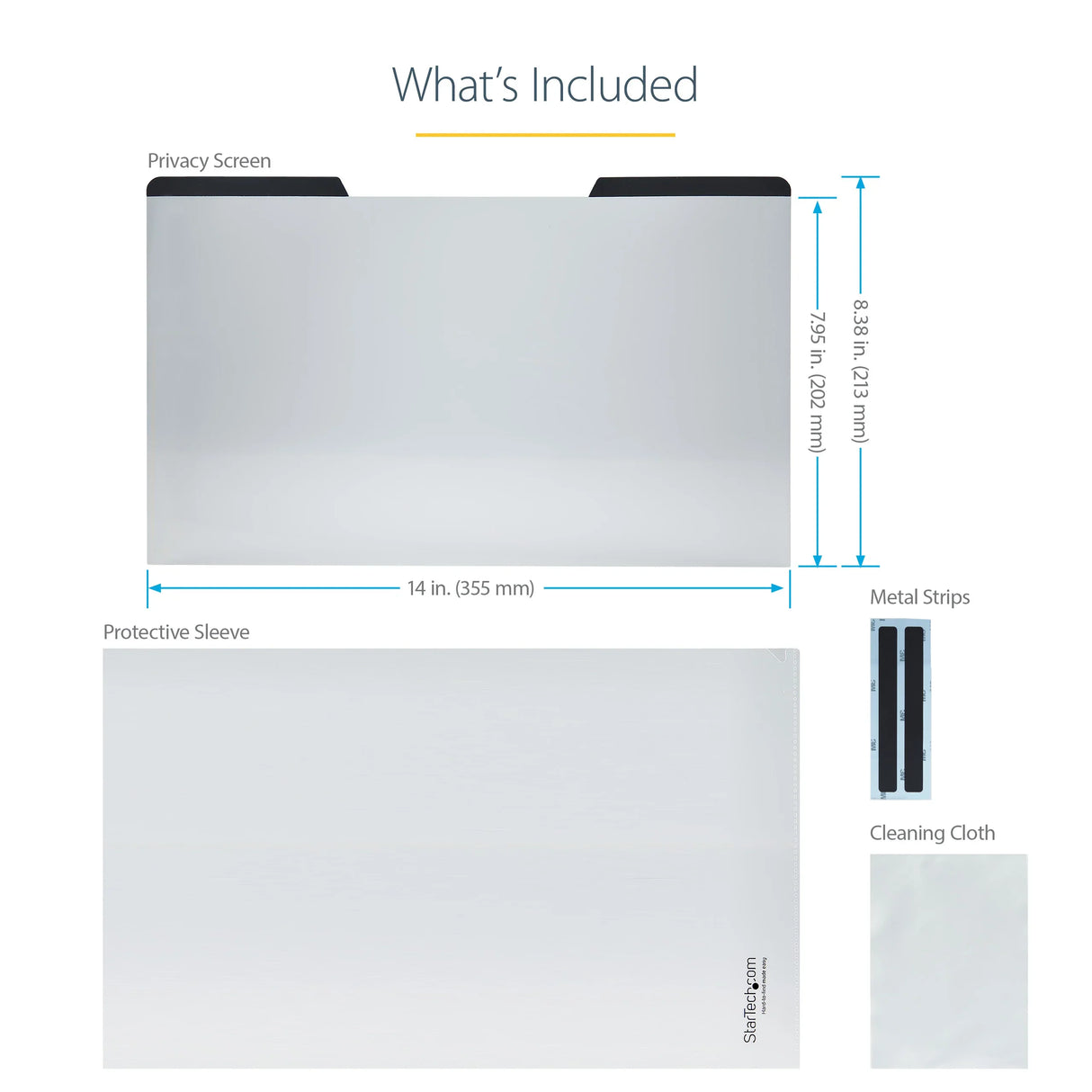 STARTECH PRIVSCNLT15 – 15.6" / 16:9 / 2-Way Privacy – Laptop Magnetic Blue Light Reduction Privacy Filter