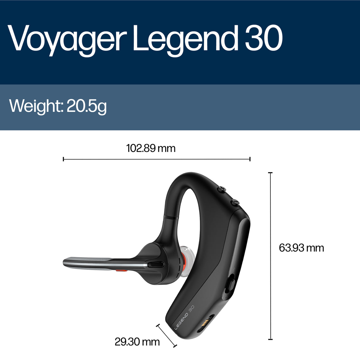 HP POLY VOYAGER LEGEND 30 – Bluetooth / Mono / Office – Ear-hook Headset