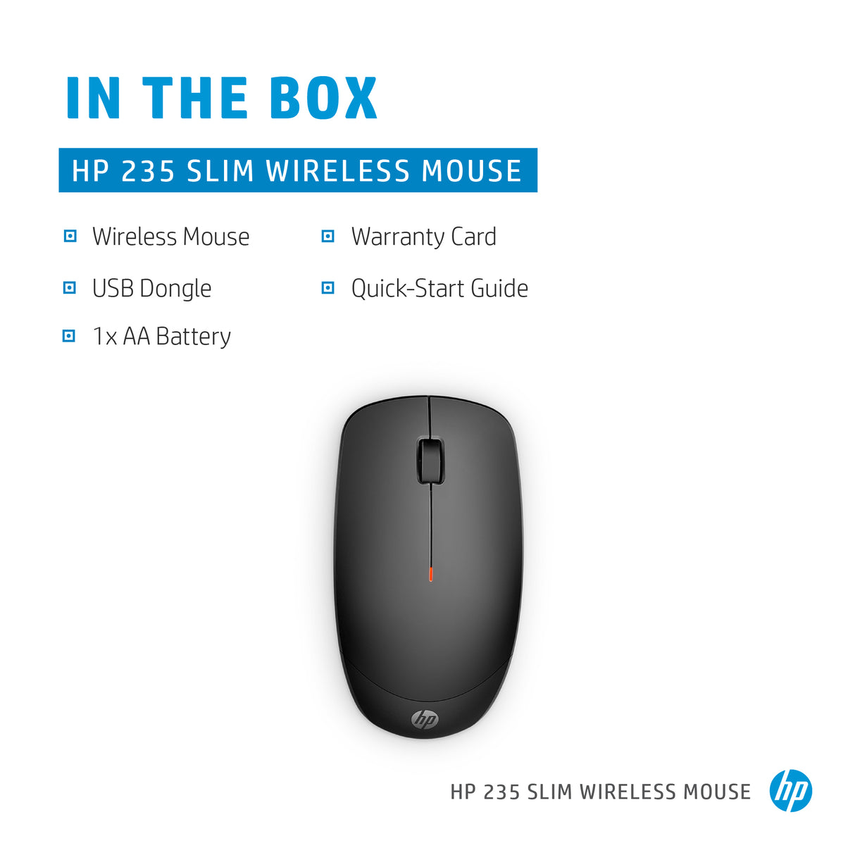 HP 235 SLIM – Wireless 2.4GHz / 1200 DPI / Silent Click – Office Wireless Mouse