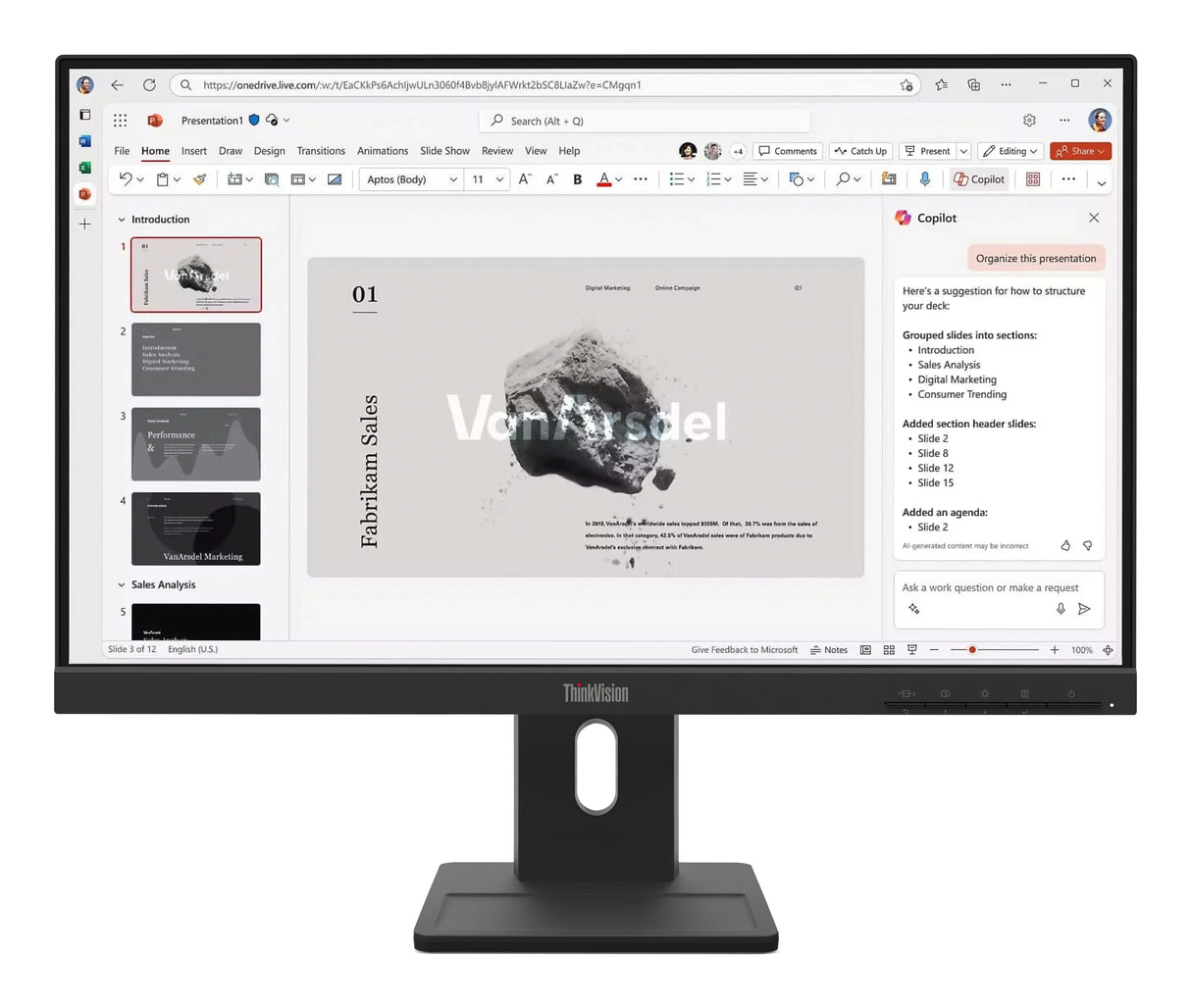 Lenovo E22-40 Monitor – 21.5" / Full HD / IPS / 100Hz – Business Monitor