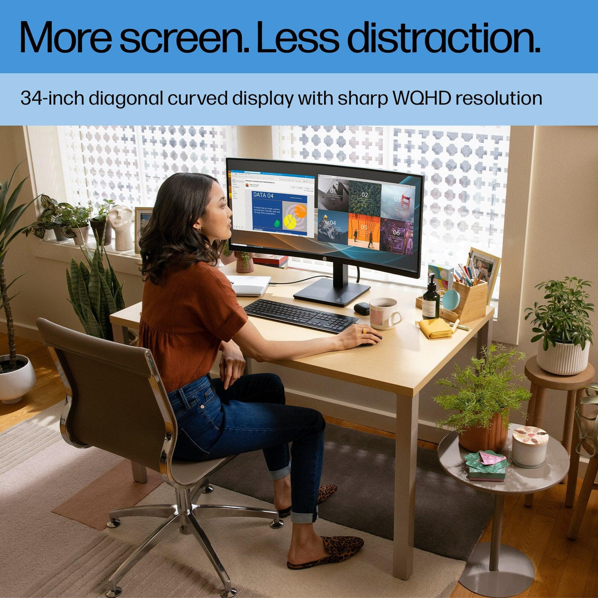 HP P34hc G4 computer monitor (34") Quad HD LED Black