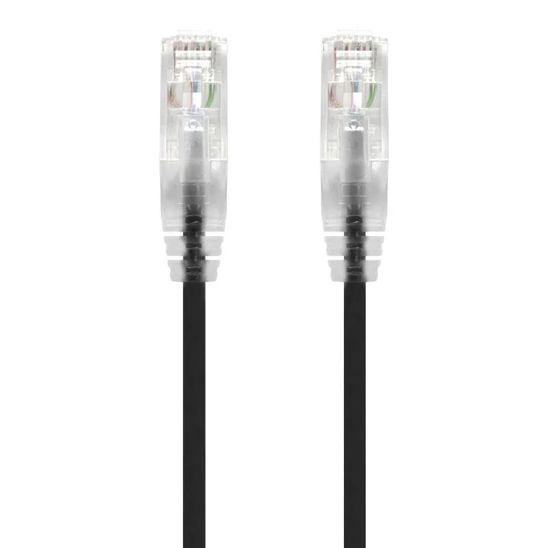 ALOGIC 0.3m Black Series Alpha Ultra Slim Cat6 Network Cable | UTP | 28AWG (C6S-0.30BLK)