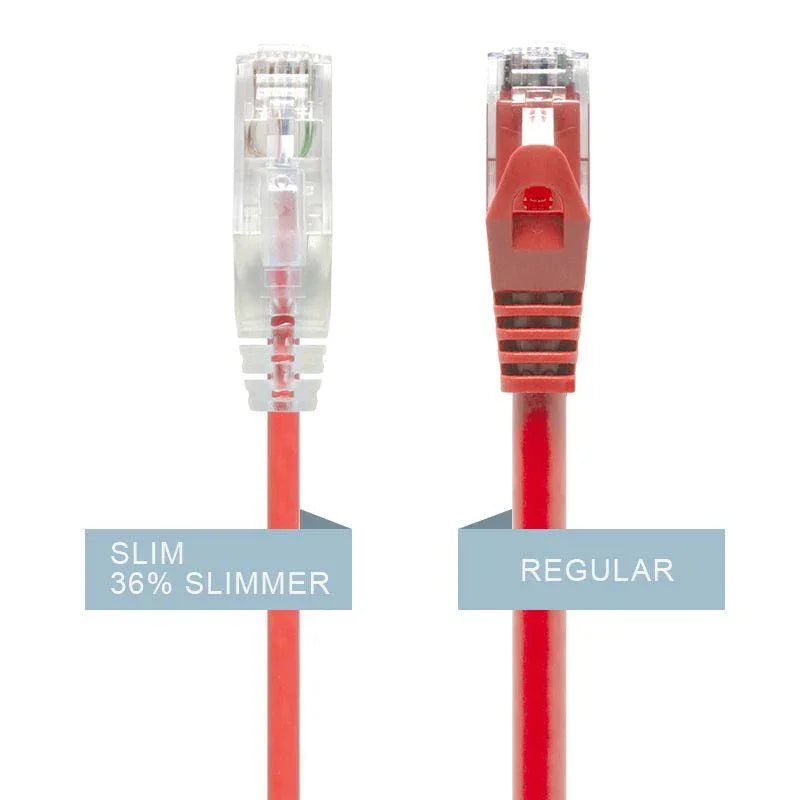 ALOGIC 0.3m Red Series Alpha Ultra Slim Cat6 Network Cable | UTP | 28AWG (C6S-0.30RED)