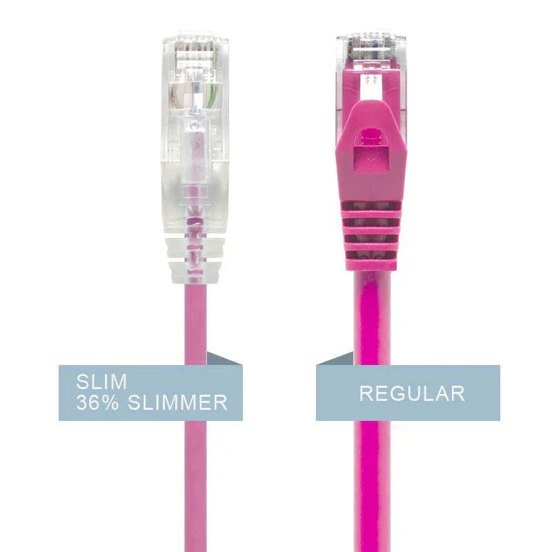ALOGIC 2m Pink Series Alpha Ultra Slim Cat6 Network Cable | UTP | 28AWG (C6S-02PNK)