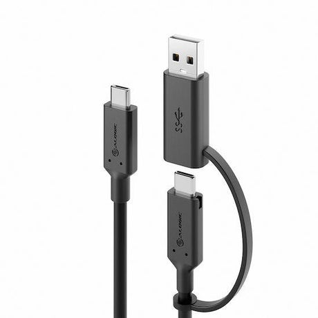 ALOGIC Elements Series USB-C to USB-C Cable with USB-A Adapter - 1.2m - Male-Male - 5A|10Gbps (ELCCA3212-BK)