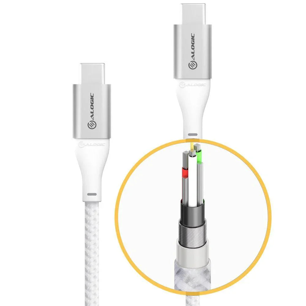 ALOGIC Super Ultra USB 2.0 USB-C to USB-C Cable - 5A|480Mbps - Silver - 30cm (ULCC2030-SLV)
