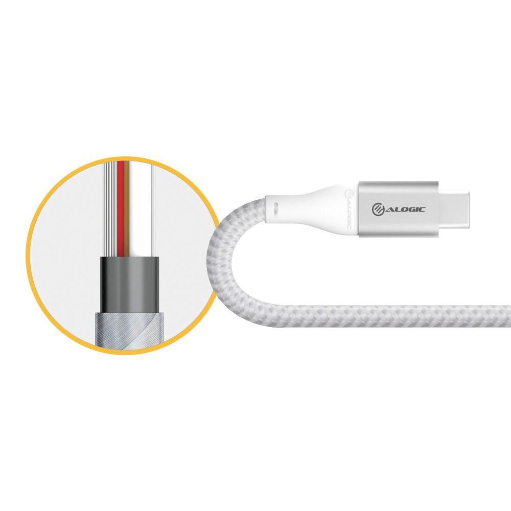ALOGIC Super Ultra USB 2.0 USB-C to USB-C Cable - 5A|480Mbps - Silver - 30cm (ULCC2030-SLV)