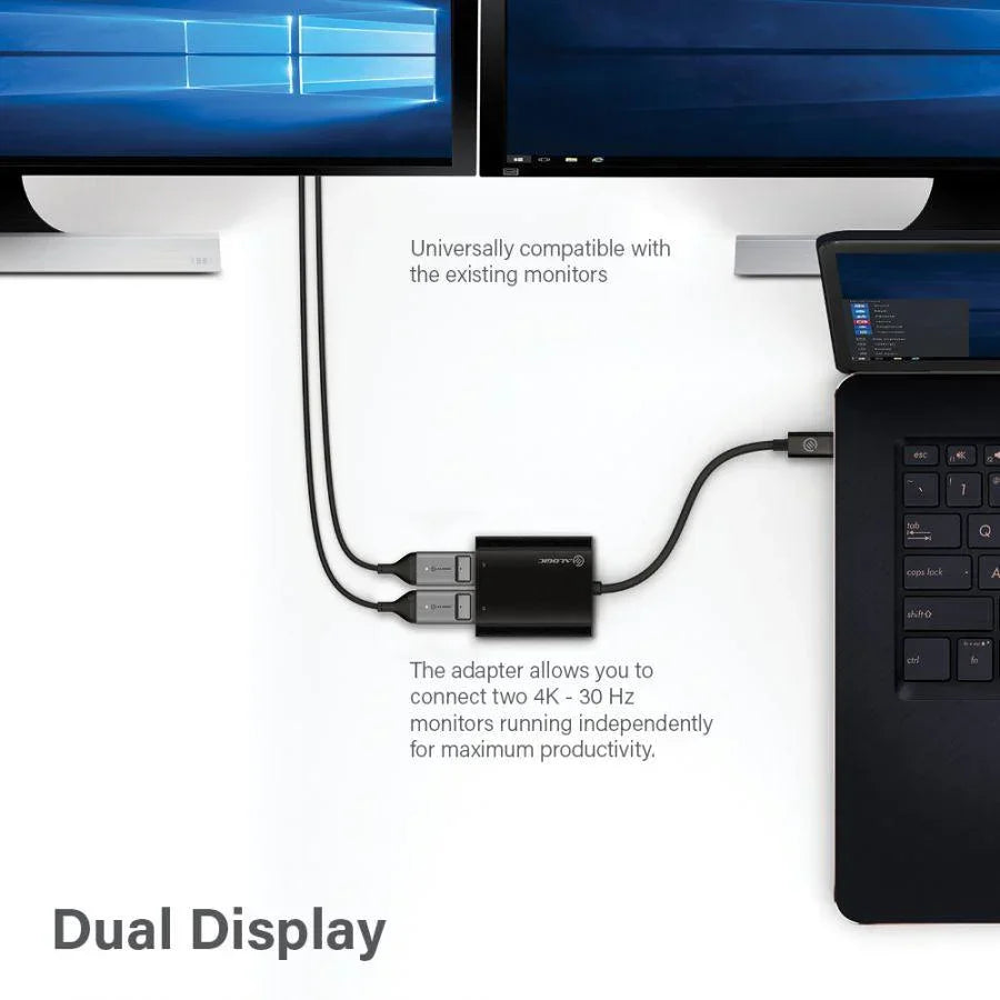 ALOGIC USB-C to Dual DisplayPort Adapter - 4K - 30 Hz (UC2DP-ADP)