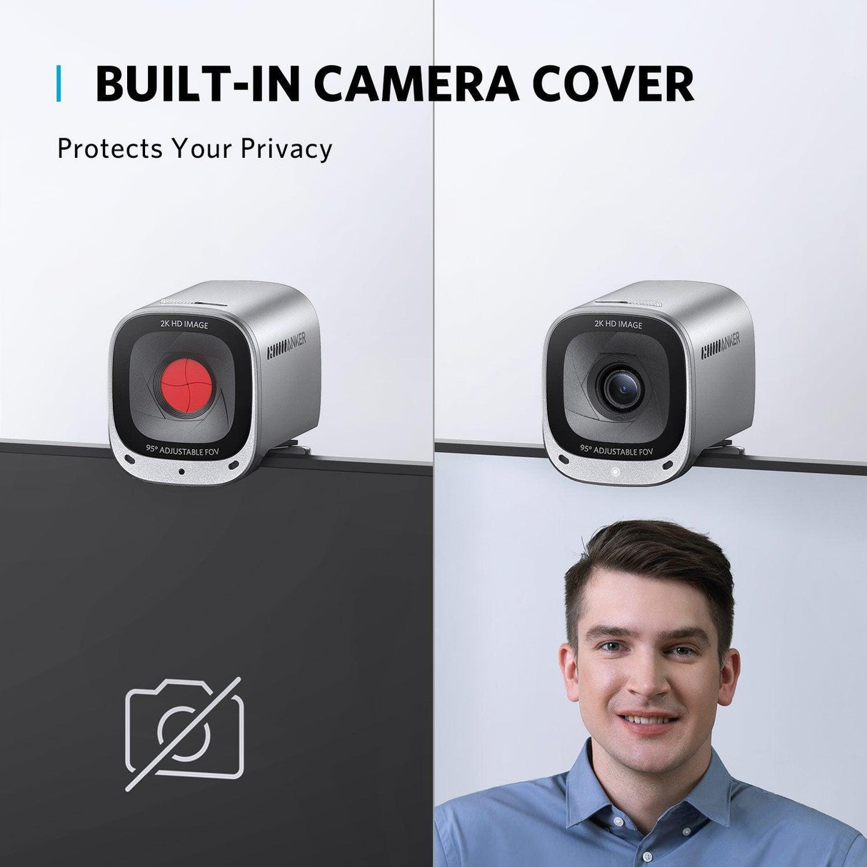 ANKER 2K | Auto Focus | 65° | 78° | 95° | Privacy Cover (A3368Z41)