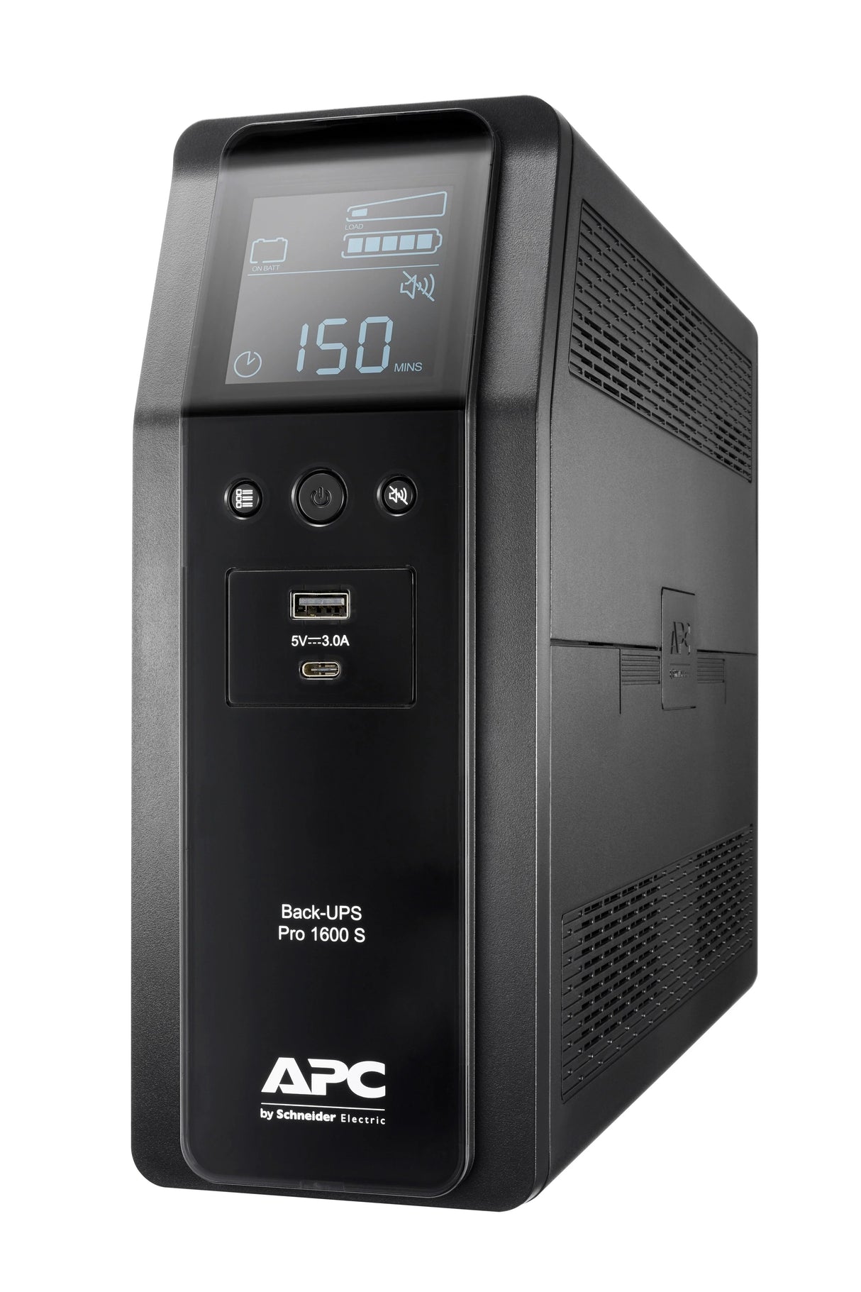 APC 1.6 kVA | 960W | 176-294V | 50|60Hz | 45 dB | 100x368x260mm | 12.1kg | Black (BR1600SI)