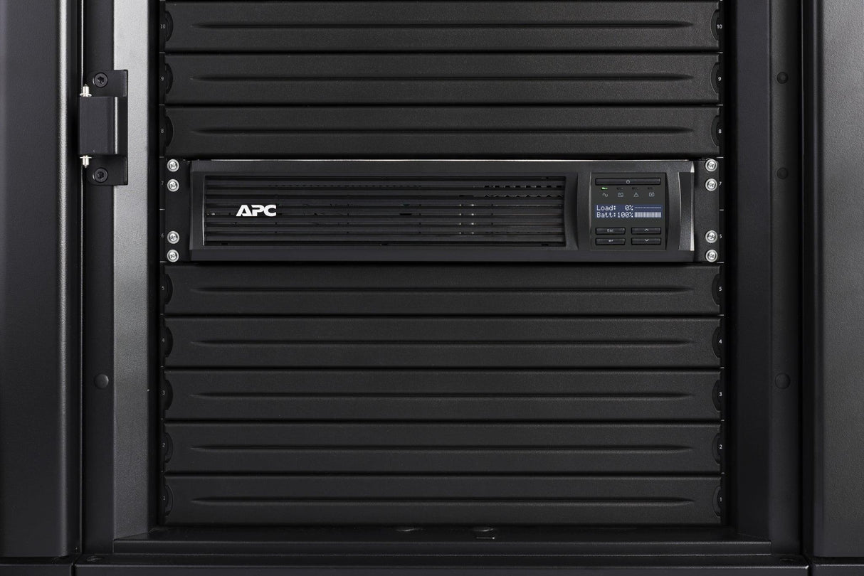 APC 1000 W | 1.5 kVA | 230V | 50|60Hz | 2x IEC Jumpers | 4x IEC 320 C13 | RJ-45 | SmartSlot | USB | 2U | 432x477x86 mm (SMT1500RMI2UC)