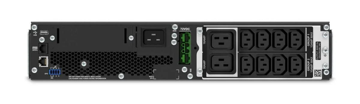 APC 3000 VA | 2700 W | 230 V | RJ-45 | USB | SmartSlot | 2U | 432x635x85 mm | 31.3 kg (SRT3000RMXLI)