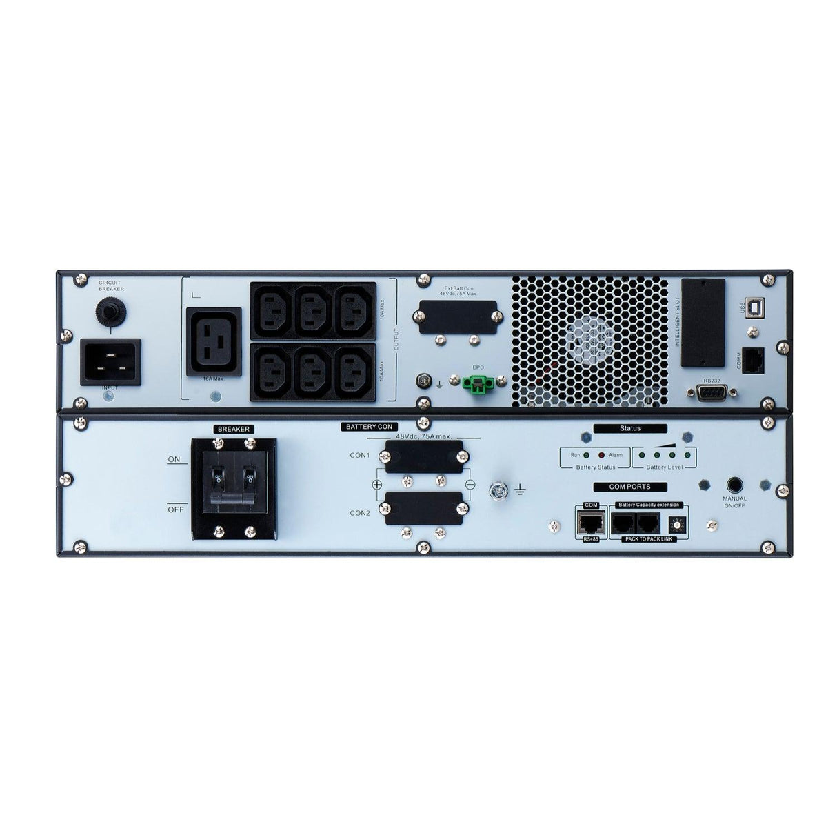 APC 3000 VA | 3700 W | 4U | 6 IEC 60320 C13 | IEC 60320 C19 | IEC 60320 C20 | 50 dBA | IP20 (SRVL3KRILRK)