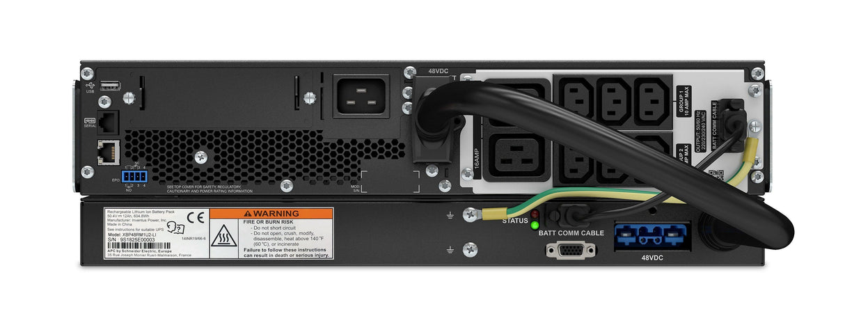 APC APC SMART-UPS SRT LI-ION 3000VA RM ACCS uninterruptible power supply (UPS) Double-conversion (Online) 3 kVA 2700 W 8 AC outlet(s) (SRTL3000RMXLI-NC)