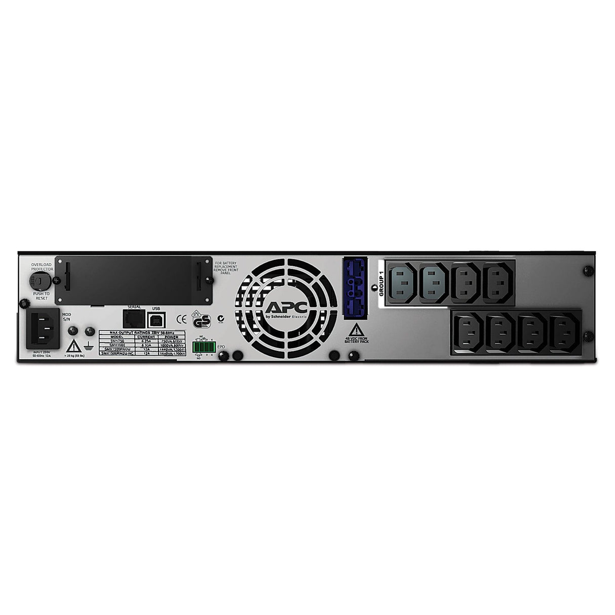APC APC Smart-UPS X | Line Interactive | 750VA | Rack|tower convertible 2U | 230V | 8x C13 IEC | SmartSlot | Extended runtime (SMX750I)