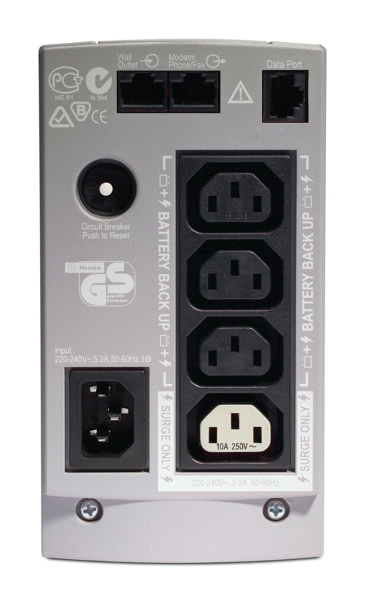 APC Back-UPS CS | 350VA|210W | Input 230V|Output 230V | Interface Port DB-9 RS-232 | USB (BK350EI)