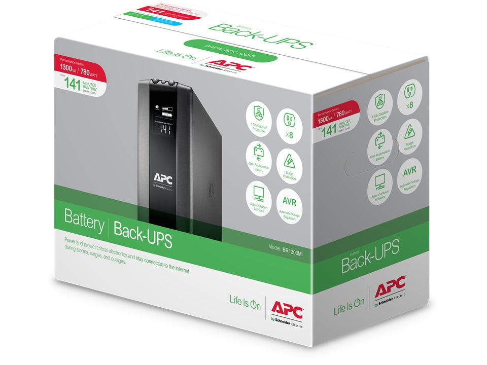 APC Back UPS Pro BR 1300VA | 8 Outlets | AVR | LCD Interface (BR1300MI)