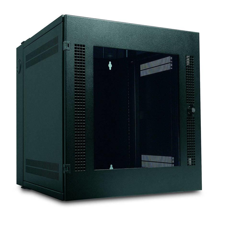 APC NetShelter WX 13U w|Threaded Hole Vertical Mounting Rail Glass Front Door Black (AR100)