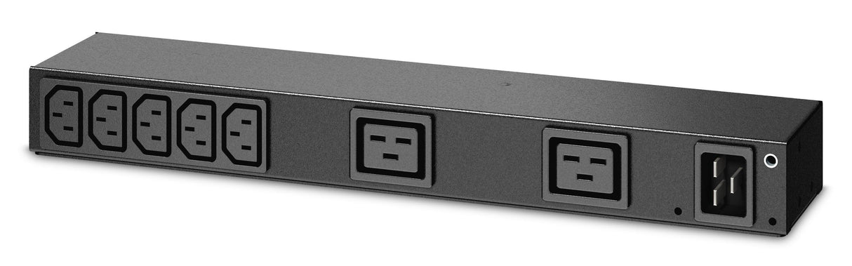 APC Rack PDU | Basic | 0U|1U | 100-240V|20A | 220-240V|16A | (7) C13 | (2) C19 | Black (AP6120A)