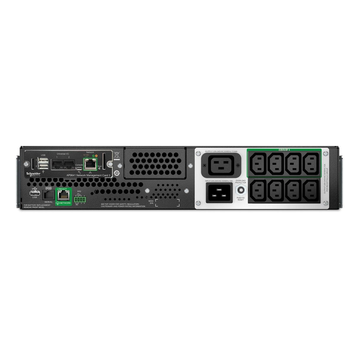APC Smart-UPS Line Interactive 3000VA | Lithium-ion | Rack | 2U | 230V | 8x IEC C13 + 1x IEC C19 | SmartConnect | w|Network Management Card | AVR | LCD (SMTL3000RMI2UCNC)