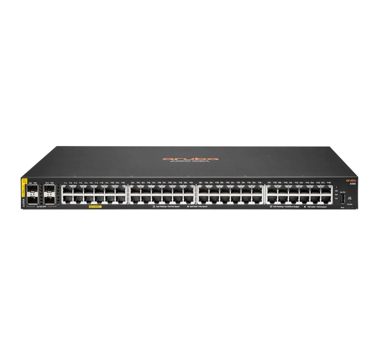 ARUBA 6100 – Managed Layer 3 PoE+ / 48-Port / Gigabit – 1U Rack-Mount Network Switch