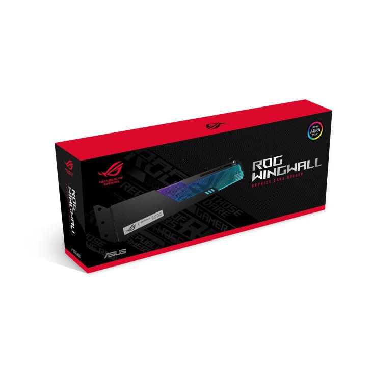 ASUS Graphics Card Holder Supports All ATX Size Chassis | Eliminate Sag | Tough Aluminium Alloy | Swappable Acrylic Plate | Aura Sync (ROG-WINGWALL-HOLDER)