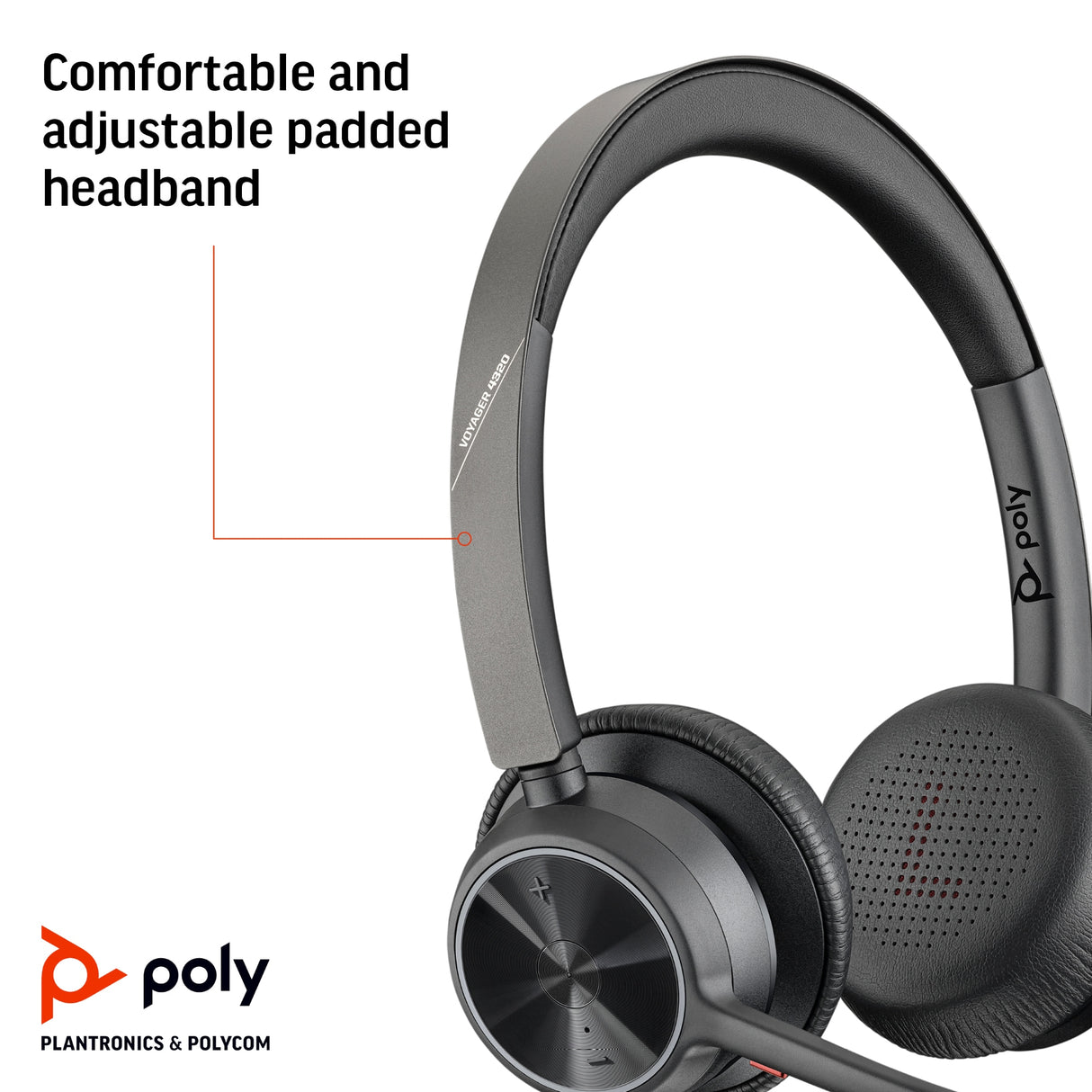 POLY Voyager 4320 USB-A MS Teams Certified Dongle Headset
