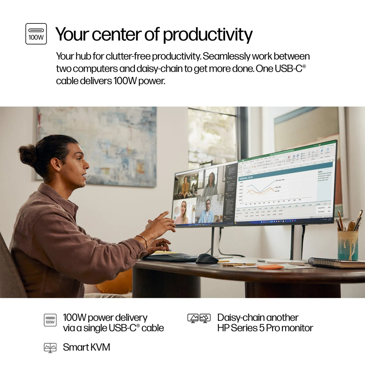 HP 27" Monitor – 27" / QHD / IPS / 60Hz – Business Monitor