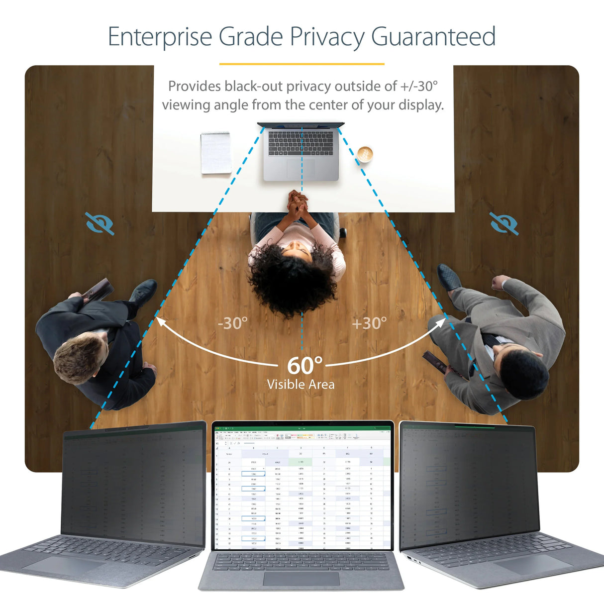 STARTECH 135S-PRIVACY-SCREEN – 13.5" / 2-Way Privacy – Laptop Privacy Filter – Frameless – Anti-Glare & Blue Light Reduction